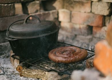 Sausage and relish outdoor