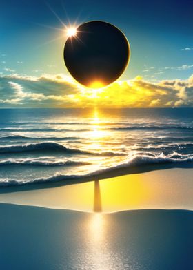 Eclipse on the beach