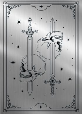 Sword through a skull