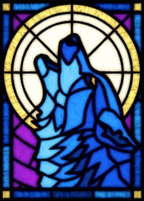 Wolf Howl Stained Glass