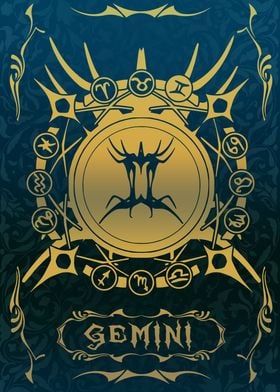 Zodiac Sign card GEMINI