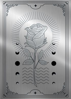 Rose flower engraving