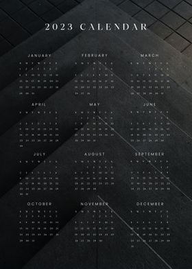 2023 Calendar Black