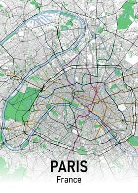 Paris City Map Subway