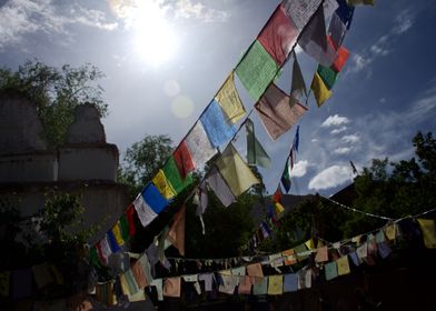 Prayer Flags Sun Glare