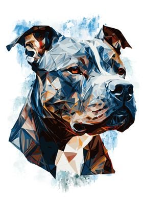 Polygonal Pitbull Painting