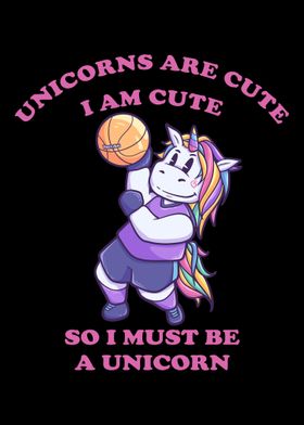 Sweet unicorn plays basket