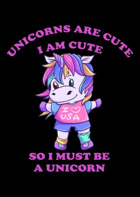 Baby unicorn loves the USA