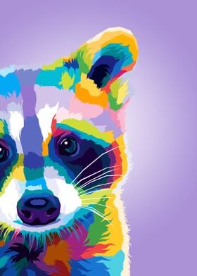 Raccoon Pop art