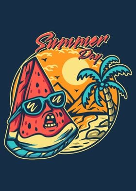 Watermelon cartoon summer