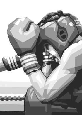 Grayscale Stand Boxing Art