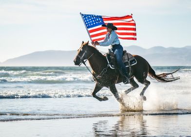 Cowgirl on the Beach