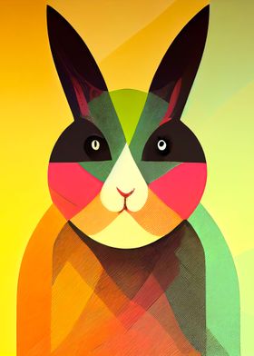 Abstract rabbit portrait