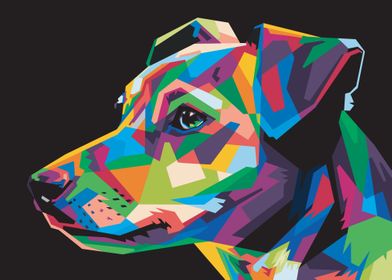 Colorful dog head