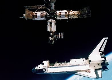 Shuttle docked to Mir