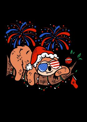 Firework 4th Of July Sloth
