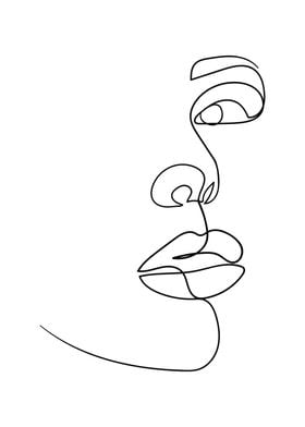 Women face line drawing