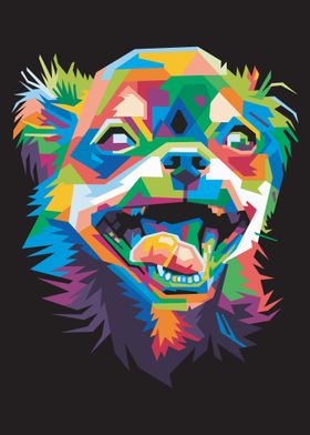 Colorful dog head