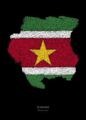 Suriname Flag Map WorldCup