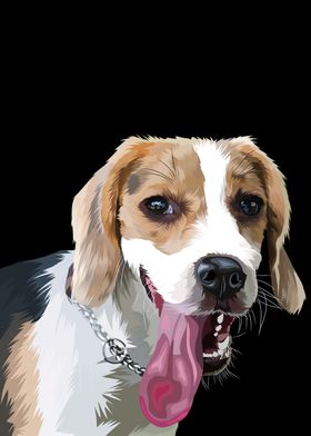 Beagle dog tongue out vect