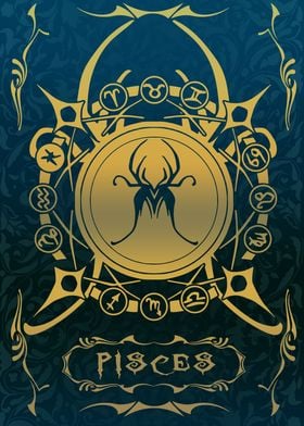 Zodiac Sign card PISCES