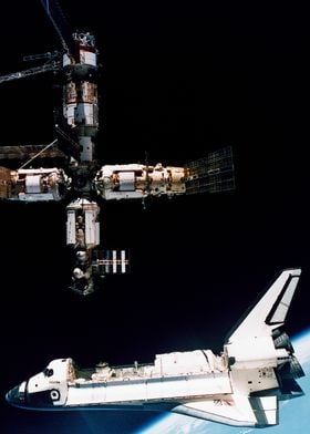 Shuttle docked to Mir