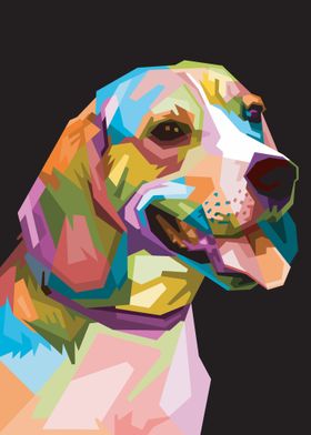 Colorful dog head