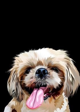 Terrier dog tongue out