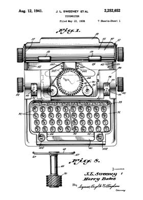 Typewriter patent 1938