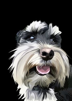 Schnauzer tongue out vecto