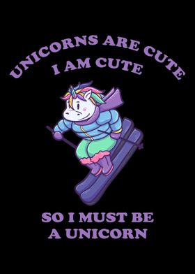 I am a unicorn skiing