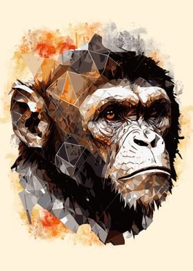 Abstract Monkey Portrait