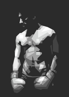 Grayscale Boxing Athlete