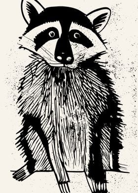 Trashy Raccoon Portrait