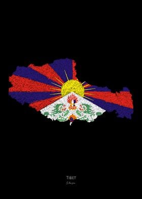 Tibet World Cup Flag Map