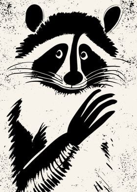 Black and white raccoon