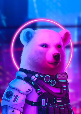 Polar bears cyberpunk