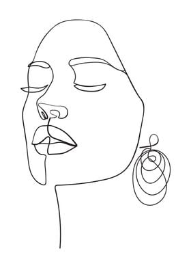 Erotic women girl line art