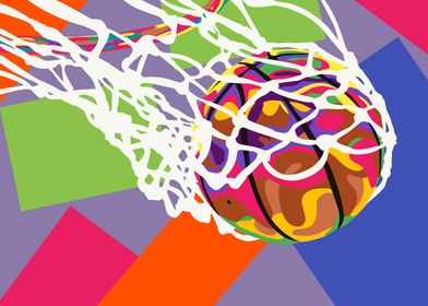 Basketball score pop art