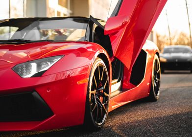 Red Lamborghini Aventador