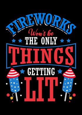 Lit Fireworks 4th of July