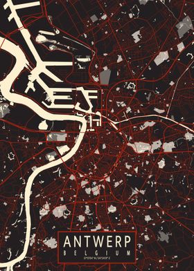 Antwerp City Map Vector