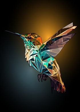 Geometric Hummingbird Art