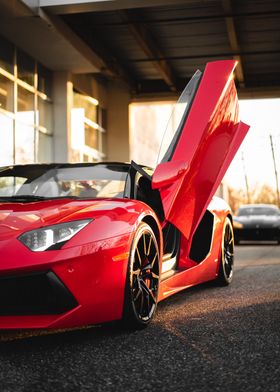 Red Lamborghini Aventador' Poster by LCW17 | Displate