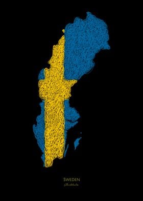 Sweden Flag Map World Cup
