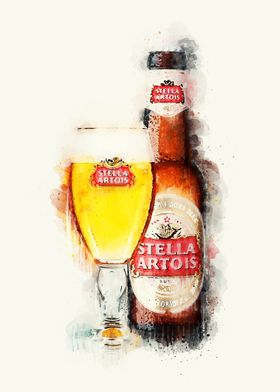 Vintage Beer Watercolor