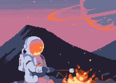 Astronaut Pixelated 