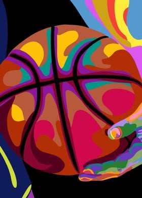 Basketball and man pop art