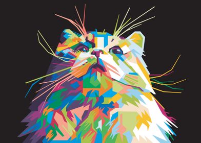 Colorful funny cat