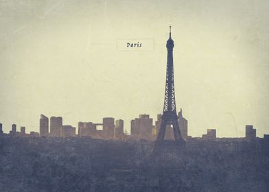 Paris Skyline postcard
